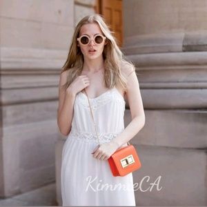 ZARA NWT White Embroidered Spaghetti Strap Dress